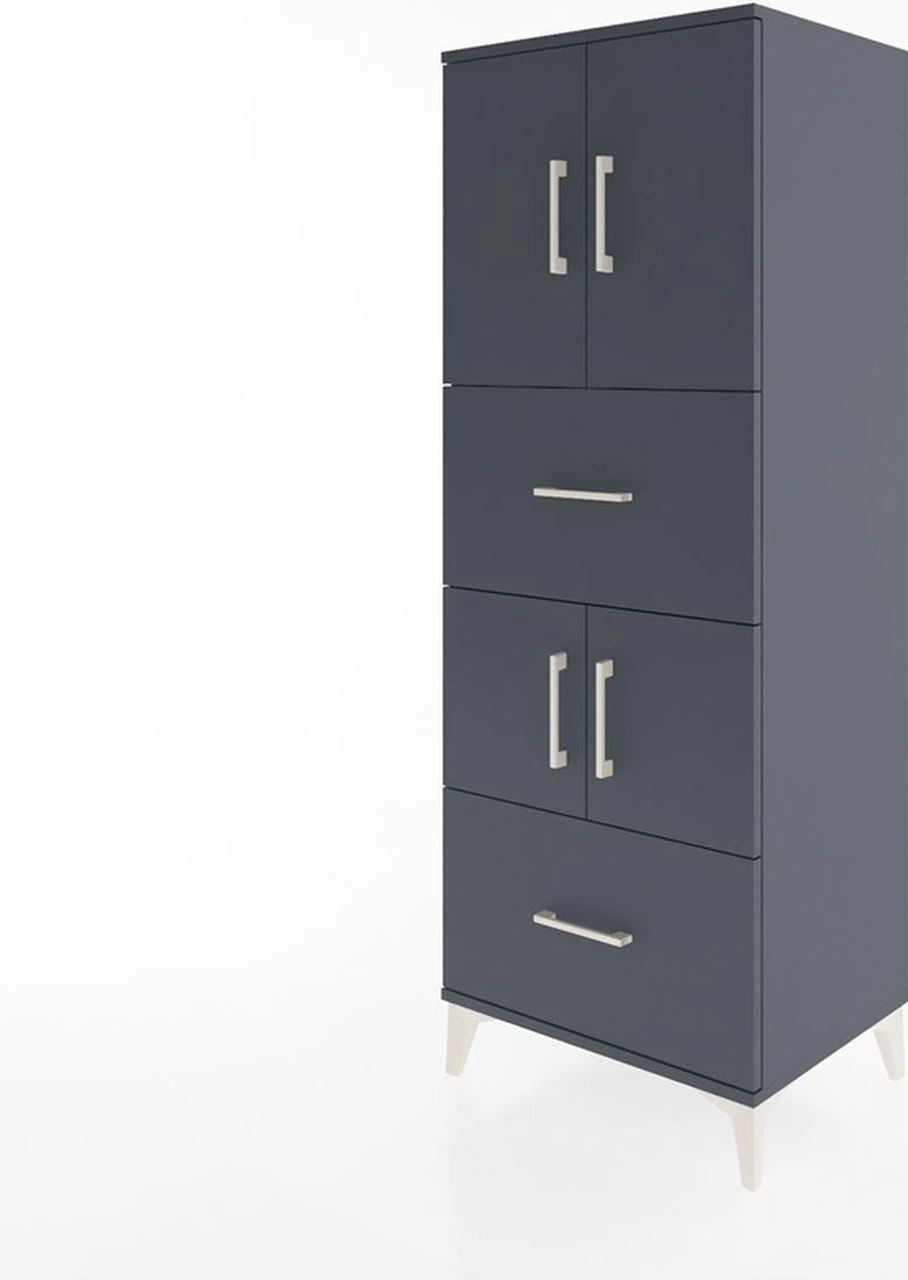 Hyperion Dolap 3 Raflı 2 Çekmeceli 4 Kapaklı 60x44x163 Antras... Antrasit Hyperion Dolap 3 Raflı 2 Çekmeceli 4 Kapaklı 60x44x163 Antras... Antrasit