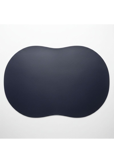 2 Adet Deri Amerikan Servis- Simetrik Oval Supla Lacivert