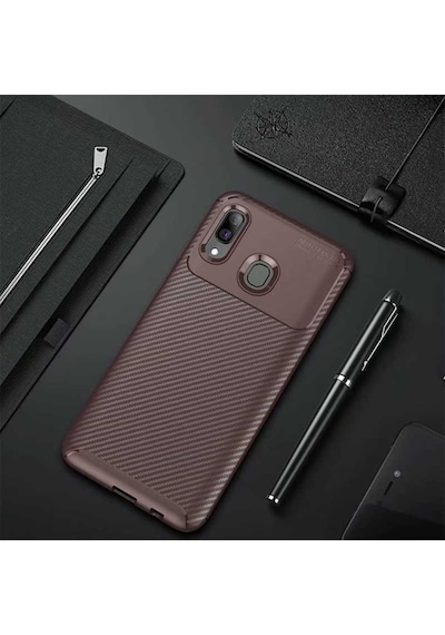 Samsung Galaxy Uyumlu A10S Kılıf Zore Negro Silikon Kapak-Kahverengi