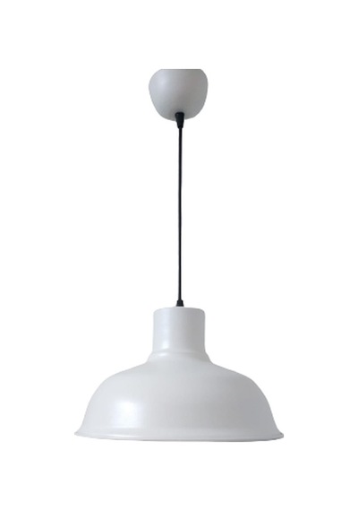 Rys Retro Metal Beyaz İçi Beyaz Dekoratif Kafe Mutfak Tekli Sarkıt Avize Çap:30 Cm