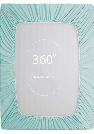 Soley Jersey %100 Pamuk Çift Kişilik 140 X 200 Lastikli Çarşaf Su Yeşili