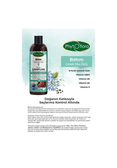 Phytoflora Bıttım Çörek Otu Özlü Bitkisel Şampuan 400 ML
