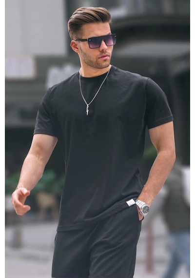 Madmext Siyah Regular Fit Basic Erkek Tişört 6131-siyah Siyah