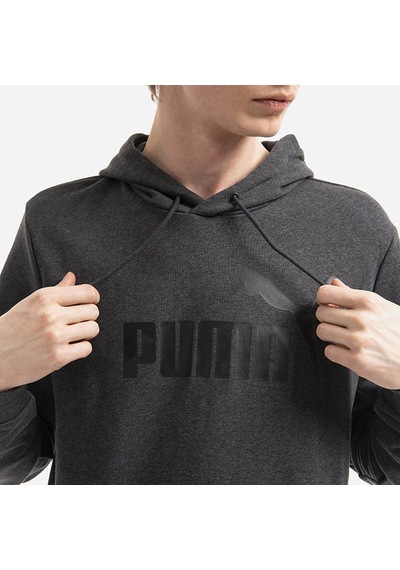 Puma 586688-07 Ess Big Logo Hoodie Tr Erkek Sweat Dark Gray Heath Koyu Gri