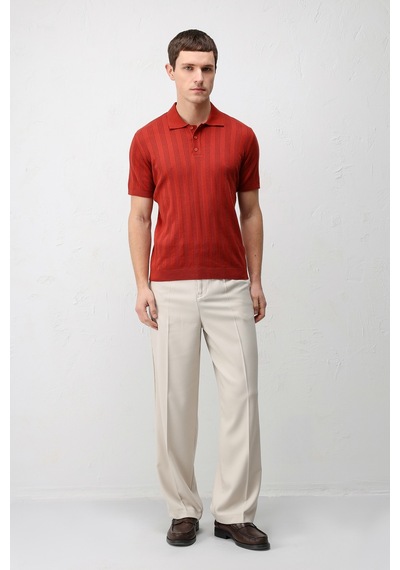 Antioch Dokulu Triko Erkek Polo T-shirt Kırmızı