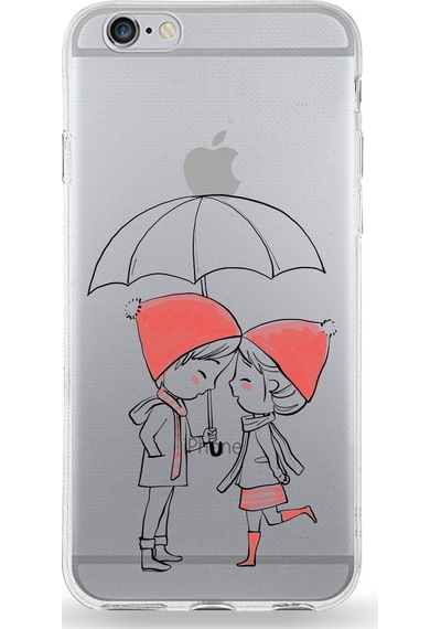 Apple Uyumlu iPhone 6s Kapak Aşk Tasarımlı Şeffaf Silikon Kılıf Şeffaf