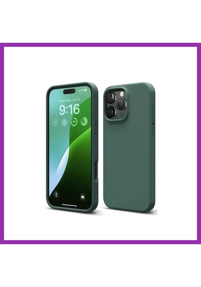 Bezos İphone 16 Pro Uyumlu Kılıf First Silikon - Koyu Yeşil Bty