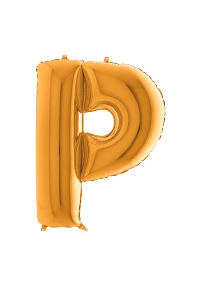 Gold Folyo Balon P Harfi 16 İnç 40 Cm Turuncu