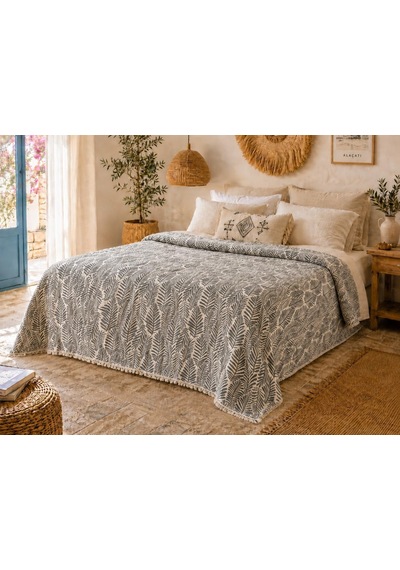 Daily%100 Pamuk Müslin Pike 4 Kat Çift Kişilik Pike & Yatak Örtüsü 230x250 Cm Antrasit, Jakarlı Diğer