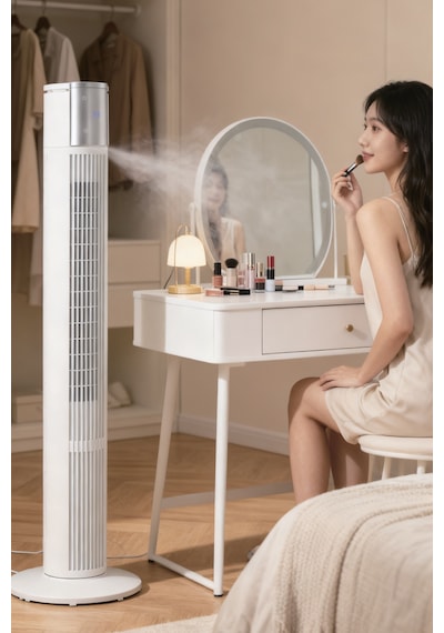 7go 7gtf2 41 İnç Kule Tipi Vantilatör Beyaz 45w Turbo Force, Uzaktan Kumandalı, Sessiz, Zaman Ayar