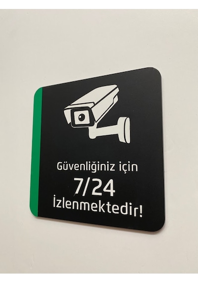 Pleksi Güvenlik Kamerası Uyarı Levhası
