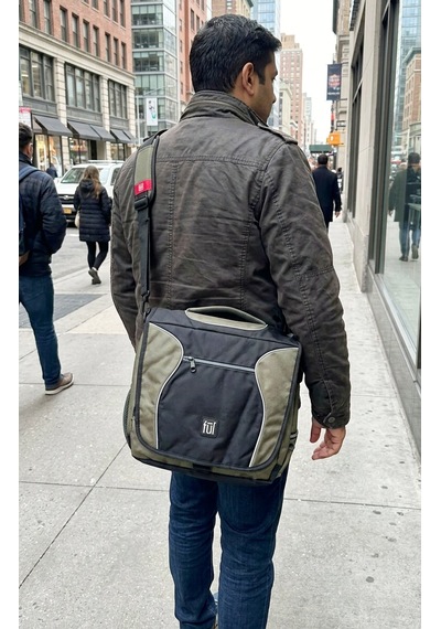 Ful - Parkway Haki/siyah Gündelik Laptop Messenger Postacı Omuz Çantası Haki-siyah