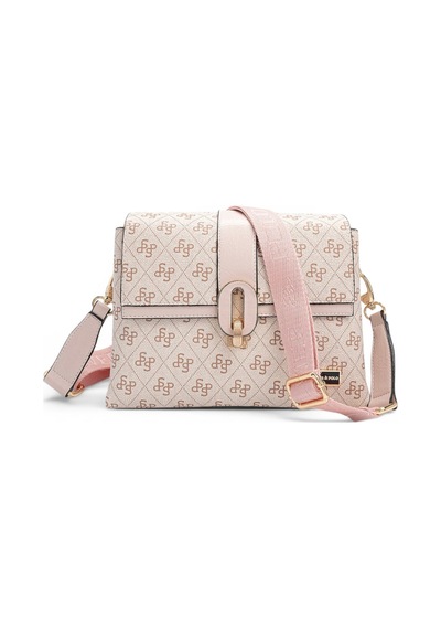 Silver & Polo Silver Polo Pembe - Pudra Monogram Kadın Çapraz Çanta Sp1287