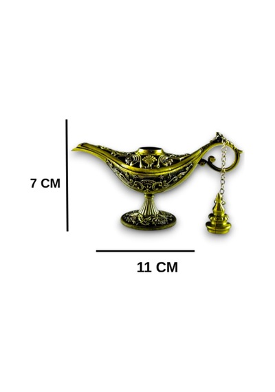 Aladdin Sihirli Lamba Tütsülük Buhardanlık Dekoratif Biblo 11 CM - Gold