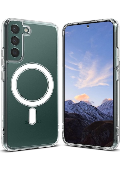 Teknomoda Samsung Galaxy S21 Fe Uyumlu Kılıf Magsafe Wireless Kablosuz Şarj Manyetik Şeffaf Kapak