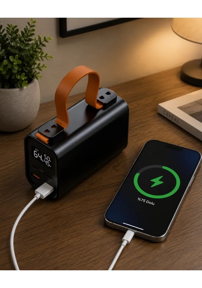 50000 Mah Powerbank Süper Hızlı Şarj Led Göstergeli Taşınabilir Şarj Cihazı Siyah