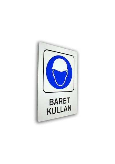 Metal İş Güvenliği Ve Uyarı Levhaları 25 36 Cm. Baret Kullan