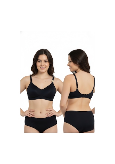 F.k Kadın Lingerie Lazer Kesim Push Up Balensiz Sütyen Siyah