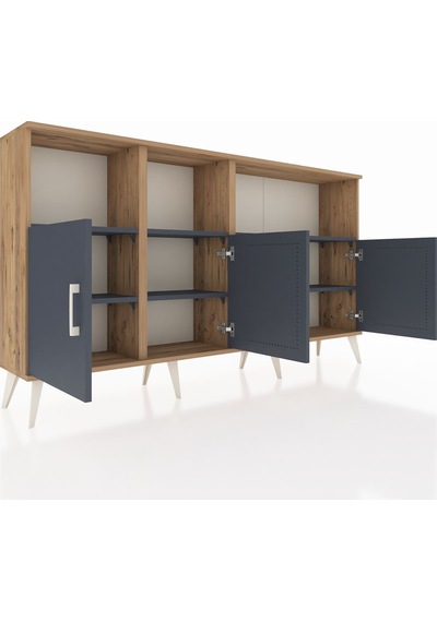 Arges Konsol 6 Raflı 4 Kapaklı 176x30x99 Çam-antrasit Antrasıt - Atlas Çam Arges Konsol 6 Raflı 4 Kapaklı 176x30x99 Çam-antrasit Antrasıt - Atlas Çam