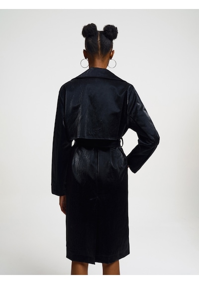 Regular Fit Kadın Trenchcoat Siyah