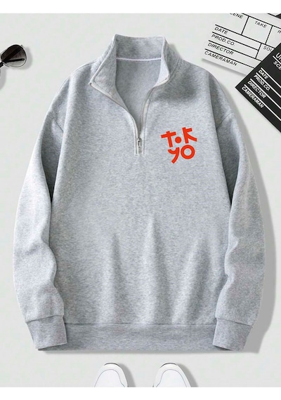 Harmandar Gri Erkek Tokyo Baskılı Dik Yaka Yarım Fermuarlı Kazak Sweatshirt Tokyogridikyaka Harmandar Gri Erkek Tokyo Baskılı Dik Yaka Yarım Fermuarlı Kazak Sweatshirt Tokyogridikyaka