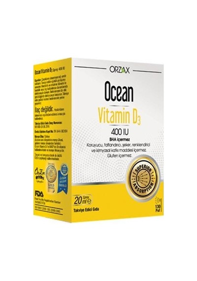 Ocean Vitamin D3 Sprey 400 Iu 20 Ml
