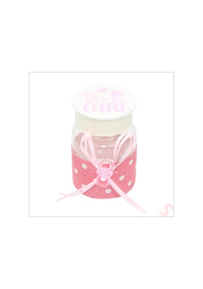 Emzikli Plastik Kavanoz, 6,5cm X 4cm X 12 Adet - Pembe Renkli Çok Renkli