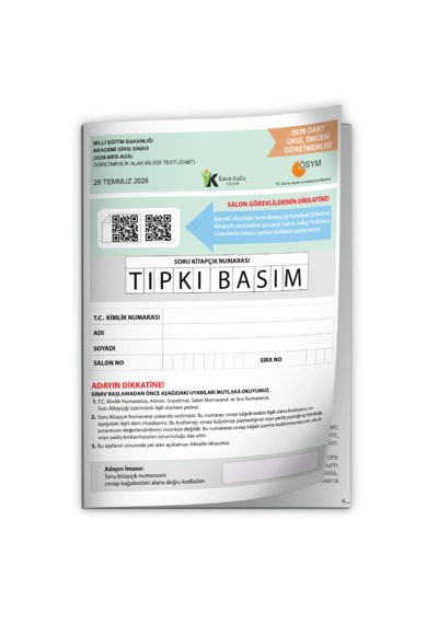 2026 Meb-ags Öabt Okul Öncesi Öğretmenliği Ösym Tıpkı Basım Kitapçığı Türkiye Geneli Deneme