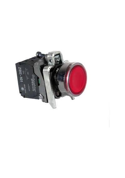 Schneider 24V 22MM - 1NA+1NK Kırmızı Led Işıklı Normal Buton