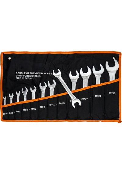 5419 İki Ağız Anahtar Takımı Bez Çantalı 12'Li Set 6-32 Mm