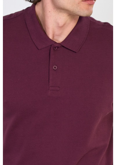 Barrels And Oıl Erkek Polo Yaka Pike T-shirt - Vişne Vişne
