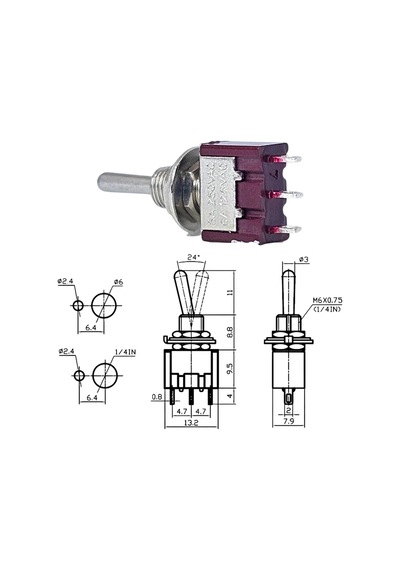Ic-143 Toggle Switch Yaylı Mom-off-mom Ø6mm Mts-123 Kaliteli