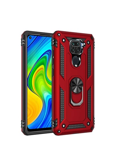 Xiaomi Redmi Note 9 Kılıf Zore Vega Yüzüklü Standlı Zırh Kılıf