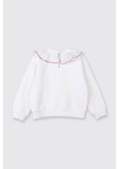 Panço Kız Çocuk Sweatshirt Beyaz