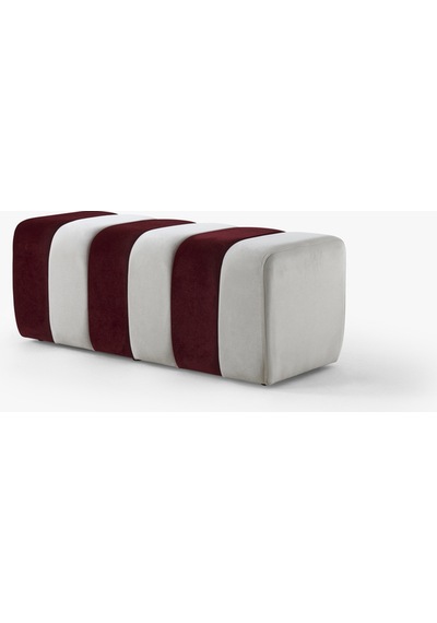 Yarmalı Bench Bordo-beyaz Bordo