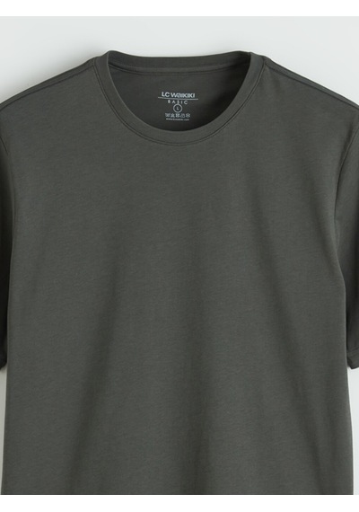 Lcwaıkıkı Classic Haki %100 Pamuk Regular Fit Basic Tişört