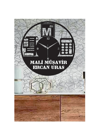Kişiye Özel Muhasebeci Mali Müşavir Temalı Duvar Saati Siyah