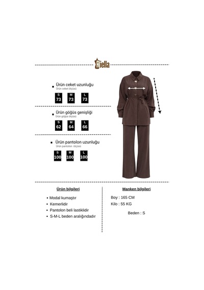 Riella Butik Rina Pantolonlu Tesettür Takım Siyah