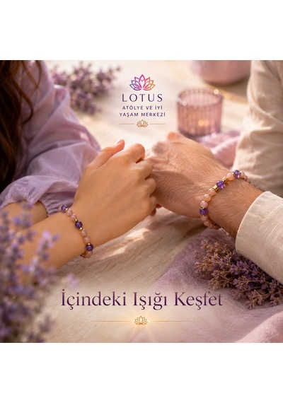 Canlılığın Işığı & Doğal Taş Bileklik Güneş Taşı, Ametist & Hematit Canlılık
