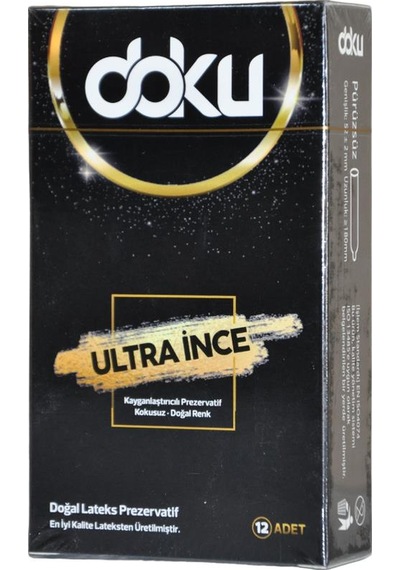 Doku Ultra İnce Prezervatif - 12 Adet