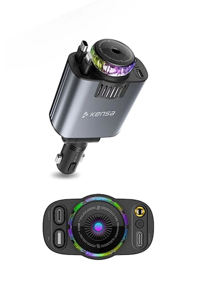 45w Işıklı Ve Kokulu Araç Şarj Cihazı Hızlı Şarj Usb-c & İos Uyumlu Atmosfer Işığı 45w 1 Type C