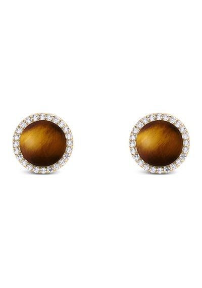 Audrey Earrings Tiger Eye Gold Gold