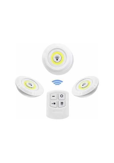 Bay Dolap Işığı Mutfak Rafı Işığı Uzaktan Kumandalı 3 Lü Spot Led Lamba Najmaddin Standart