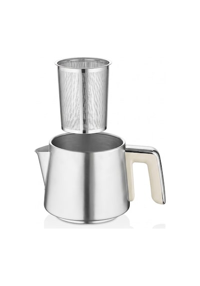 Özkent K-410-1 Gurme Çay Keyfi Paslanmaz Çelik Süzgeçli 1800w Krem 1,8+1 L Inox