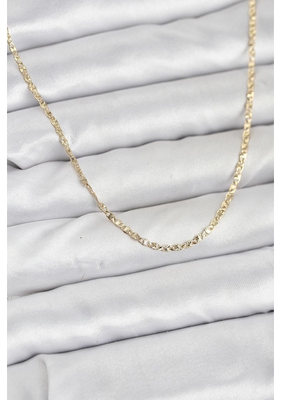 Cm 14k Gold Renk Pirinç Lazer Model 60 Cm Kadın Kolye - Lisinya altın