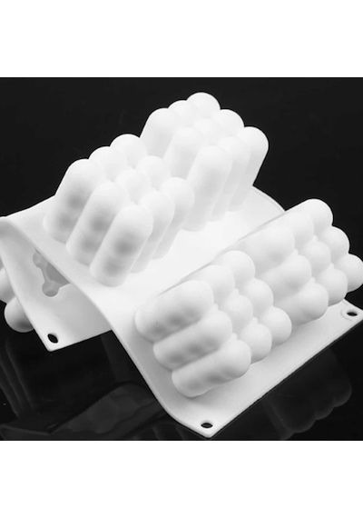 Silikon Kalıp 6'lı Mum ve Kek Kalıbı 30x17.5 CM Çok Renkli