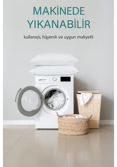 2 Adet Boncuk Silikon Yastık 700 Gram Antialerjik 50x70 Cm Ekonomik Yastık Beyaz