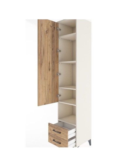 Hyperion Dolap 5 Raflı 2 Çekmeceli Tek Kapaklı 44x44x221 Aytaşı-çam Aytası