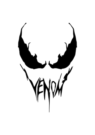 Venom Face Araba, Motorsiklet, Kask, Laptop,cam Sticker 16x12 Cm