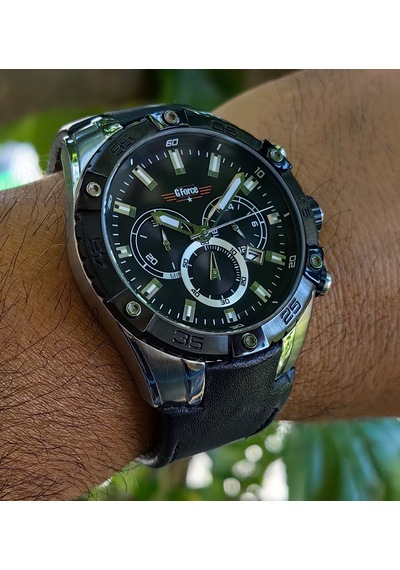 G-force Js25 Orjinal Miyota Mekanizma Gümüş Siyah Erkek Kronograf Kol Saati Lüks Kutulu Gümüş - Siyah